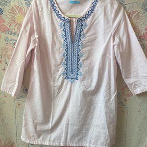 J.McLaughlin Pink and Blue Embroidered Tunic